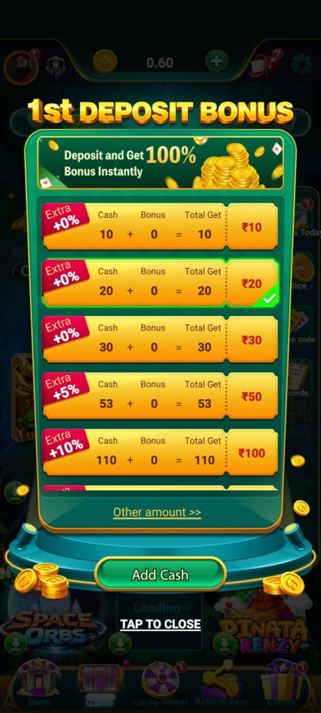 Yono All Games- 1st deposit bonus